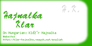 hajnalka klar business card